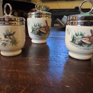 Vintage Royal Worcester Egg Coddler, Birds Porcelain